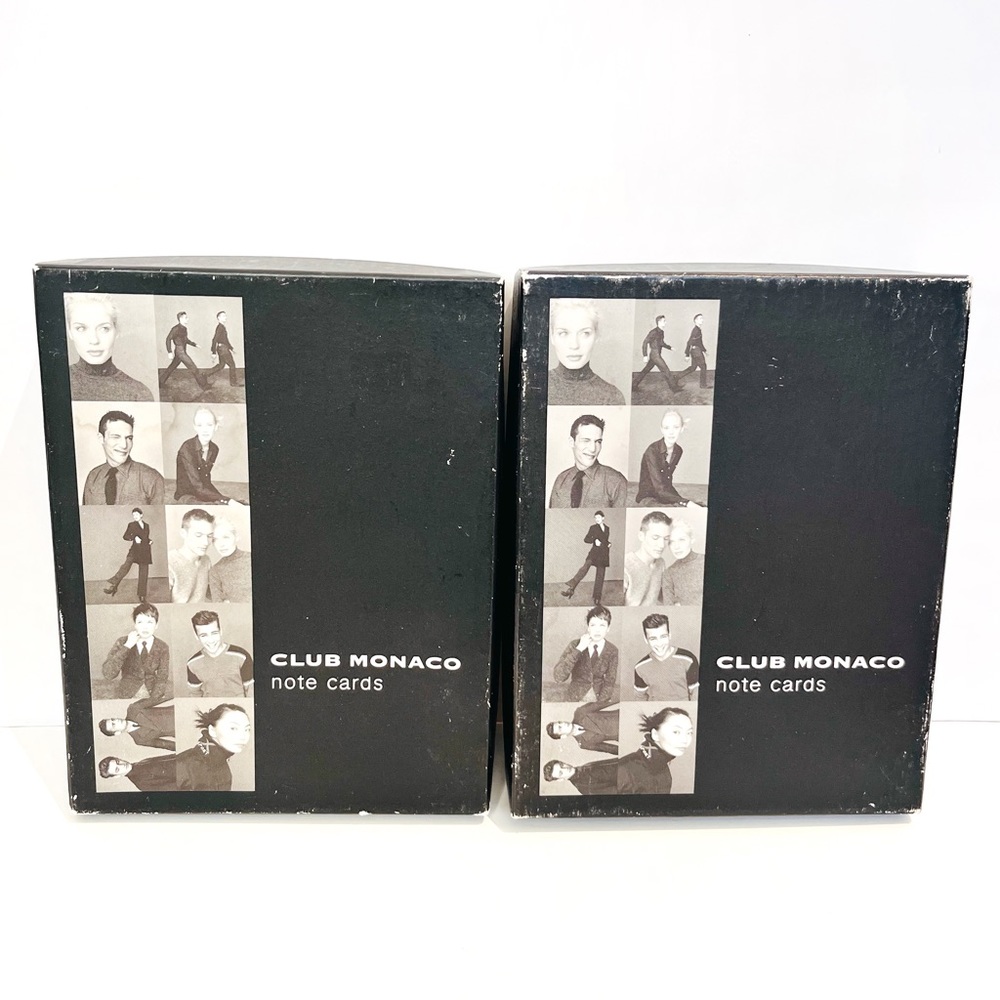 Vintage Club Monaco Note Cards with Envelopes Black White Blank Models Greeting